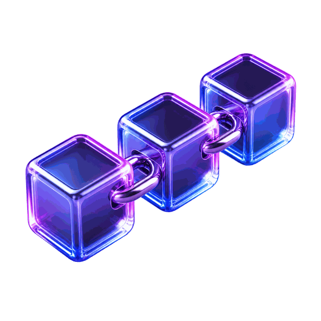 Blockchain 3D illustration
