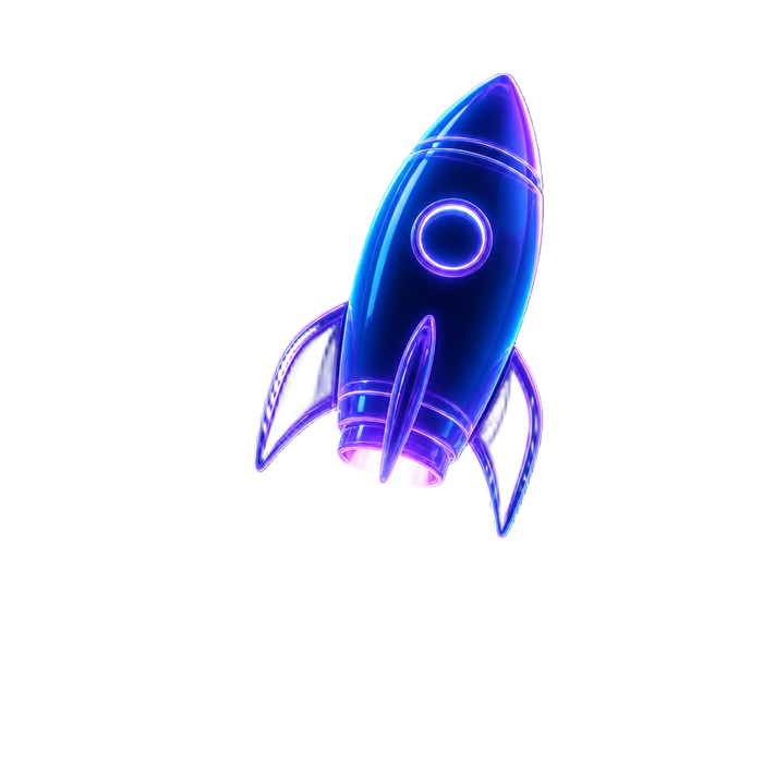 3D rocket illustration representing custom projects